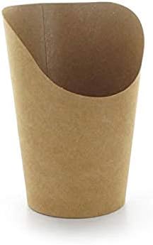 Packnwood 210GSPK270 - צ'יפס או גלישה חד פעמי - כוס נייר חסין שומנים - כוסות אוכל מתאבנות חד פעמיות - מחזיקי מטגנים צרפתים למסיבה -