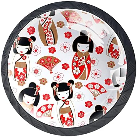 מגירת ידיות יפני בובות מאוורר קרוואנים משרד בית מטבח ארון ארונות שידת חומרה מגירות זכוכית ארונות כיף ידיות 4 יחידות