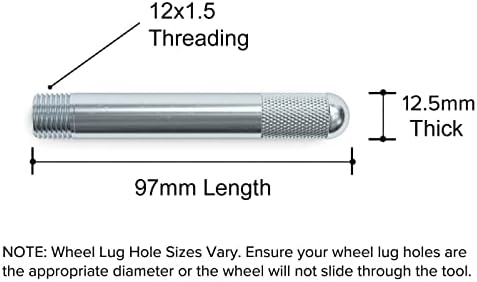 כלי גלגל פלדה יישור סיכות סיכה כלי מדריך - מטרי 12x1.5 חוטי - כלי מכונאי רכב בורג גלגלים תואם עם BMW מרצדס פולקסווגן, מדריך הרכבה לגלגלים בורג M12x1.5 1 pc