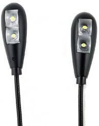 מוזיקת ​​LED כפולה שחורה חדשה עמדו תאורת מנורת אור W מתאם קיר USB, סוללות