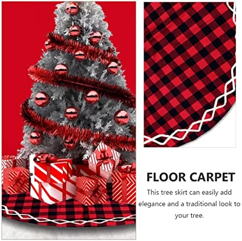 Nolitoy 2 PCS עיפרון שחור למזרן תאו ודפוס רגל חג עץ עץ עמיד בד עיצוב שטיח שטיח אדום מכסה תחתון בית מתחת לעצים CM בד חג המולד רצפת יצירתית