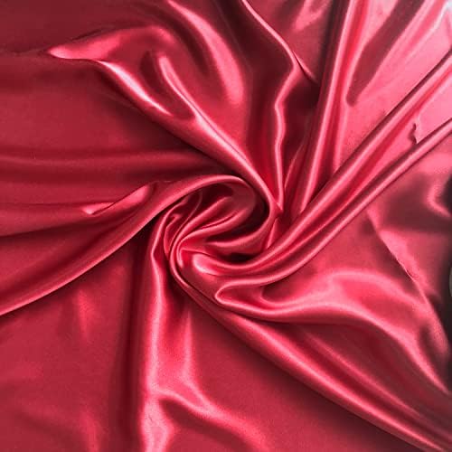 סאטן בד עבודות יד 5 מטרים רציף משיי 58 רחב מקסים שמלת לחתונה שמלת מלאכות כלה אופנה קישוט אדום
