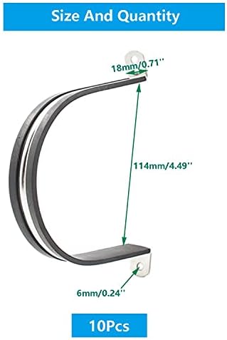 מהדקי 10 חבילות, מהדק כבל נירוסטה, מהדק צינור, מהדק צינור, מהדק מתכת, מהדק מבודד מרופד גומי,מחזיק צינור לצינור,חישוק צינור, התקנת צינור או חוט 4-1 / 2 אינץ