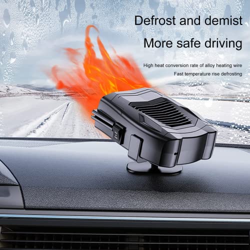 תנור מכוניות נייד, 2022 שדרוג מאוורר דוד אוטומטי, Defogger לרכב, חימום מהיר הפשרה במהירות Defogger 12V 150W Auto Ceramic Heater Fang 3-Outlet Plue in Cig Cig יותר