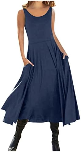 שמלות נשים של דופוקק אביב צווארון צווארון קצר/ארוך שרוולים דפוס זורם שמלה באורך הברך עם כיסים