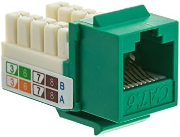 כבלים כבלים Cat6 keystone Jack, ירוק, RJ45 נקבה עד 110 אגרוף למטה