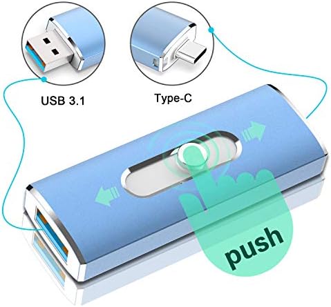 AIIBE USB C כונן הבזק 64GB כפול USB 3.1 + USB C מקל זיכרון OTG סוג C כונן אגודל 64 GB כונן usb c כונן רוכס