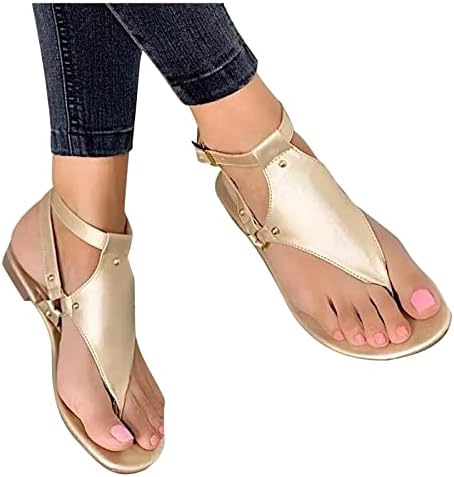 נשים סנדלים רומאים פלוס גודל וינטג 'קיץ מזדמן קז'ז' כפכפים כפכפים נעליים חוף החלקה על נעלי קרסול הנעלה