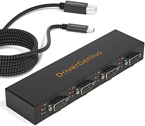Drivergenius 4XRS232-C 4-Port תעשייתי USB-C לתאם RS232 DB9 סידורי עם LED