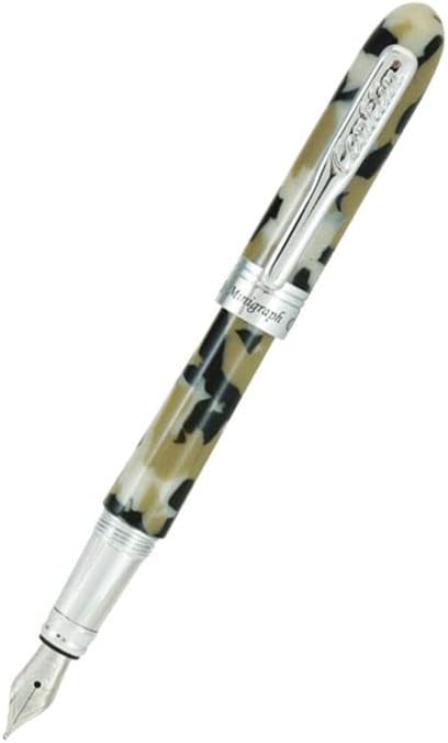 קונקלין מיניגרף בינוני פלדת ציפורן עט נובע-לבן סאטן