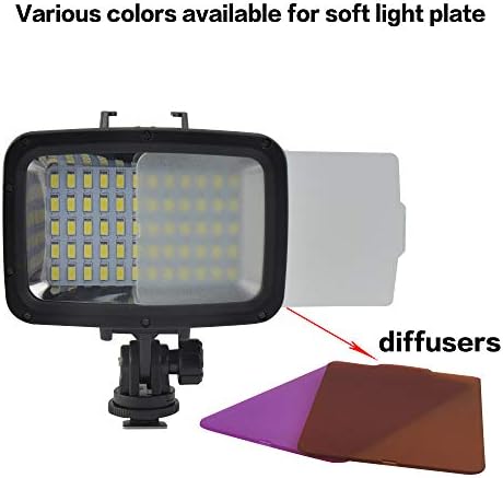 LED וידאו אור צלילה אטומה למים 40M/130ft 1800 LM 5500-6000K 60 יחידות LED מתחת למים וידאו אור וידאו אור פלאש עבור GoPro, DJI, Ezviz, Sony, Insta360, Feiyutech