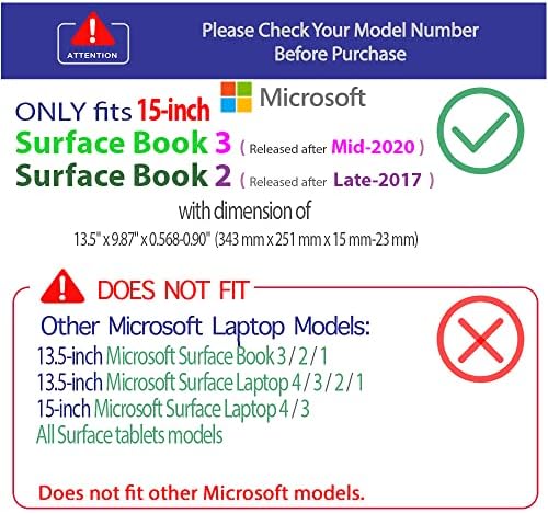 מארז McOver תואם לשנת 2017 ~ 2022 15 ספר Surface Surface 2/3 עם תצוגת טבליות ניתנת לניתוק בלבד - ברור