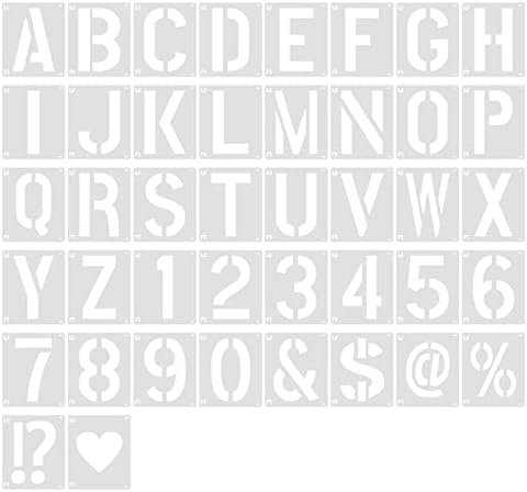 שבלונות מכתבים משתלבות 3 אינץ 'לציור, 42 יח' שימוש חוזר בתבניות מספר מכתב פלסטי