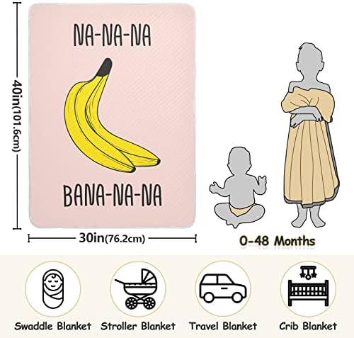 שמיכת כותנה בננה מצחיקה של בננה מצחיקה לתינוקות, קבלת שמיכה, שמיכה רכה משקל קלה לעריסה, טיולון, שמיכות משתלות, 30x40 ב