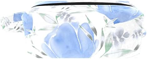 תיק טיול טיול תלייה, מארגן איפור נייד, מחזיק קוסמטיקה למברשות סט, צבעי מים פרח פרחוני פרח פרח כחול