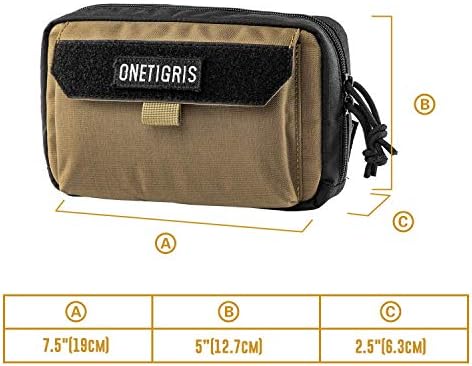 OneTigris אופקי EDC Pouch Utility Utility Molle Tool Regraizer עם כיס טלפון ופאנל תיקון