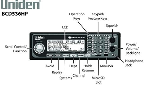 UNIDEN BCD536HP HomePatrol Series שלב דיגיטלי 2 סורק בסיס/סלולרי עם HPDB ו- Wi-Fi & Bearcat 20 וואט רמקול תקשורת חיצונית