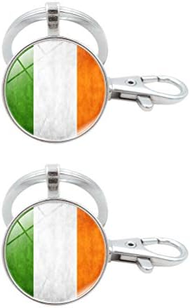 2 יחידות יצירתי דגל מחזיקי מפתחות ייחודי מפתח מחזיק מעודן מפתח טבעת מפתח קישוט מתנה קטנה עבור גברים נשים סנט פטריק יום קישוטים