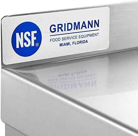 Gridmann NSF נירוסטה 12 x 48 קיר מטבח מד מדף מסעדה מסחרית בר עם Backsplash