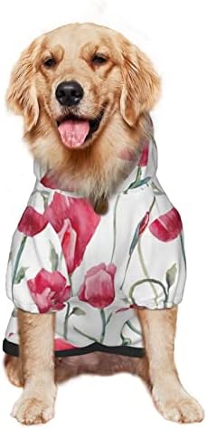 קפוצ'ון גדול של כלבים אדומים-טופיים-צולמים-צבעי חיות מחמד סוודר עם כובע עם מעיל תלבושת חתול רך x-large