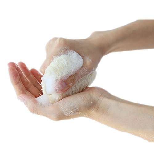 4 & 34; טבעי ליפה פילינג גוף ספוג מקרצף לטיפול בעור באמבטיה ספא מקלחת חבילה של 4