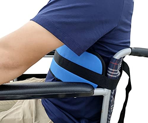 חגורת בטיחות לכיסא גלגלים, רצועת רתמה לכיסא גלגלים מתכווננת עם אבזם שחרור מהיר ועיצוב מרופד לטיפול בטיחותי לקשישים