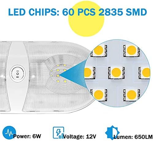 מיאדי RV אור פנים אור 650 לומן ו- MIADY RV LED LED אור פנים 1500 לומן 16.5 x 6.3 2 חבילה