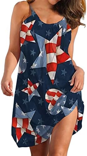 4 ביולי נשים שמלות סקסיות, דגל אמריקאי כוכבת שמלת מיני פסים מיני לנשים שמלת חולצות טרשת T 4 ביולי