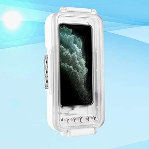 IFUNDOM 1PC טלפונים סלולריים מארז 45 מ 'צילום צלילה אטום למים תואם כיסוי מתחת למים תואם ל- iOS 13. 0 מעל לבן