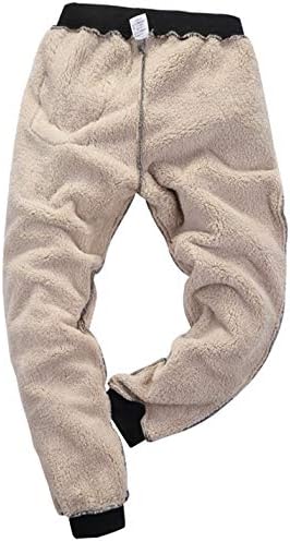 מכנסי טרנינג חמים של יוקו לגברים פליס שרפה מרופדת בחורף מכנסי רץ ריצה פעילים