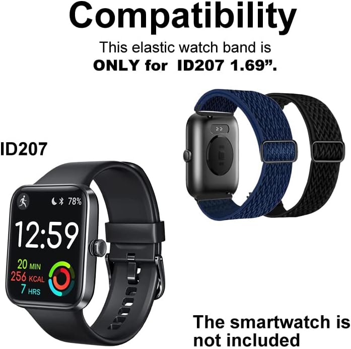 Smaate Elastic Watch Band התואם ל- Tozo S2 Pro 44 ממ 1.69 אינץ 'שעון חכם, החלפת לולאת לולאת ספורט נמתחת לנשים גברים
