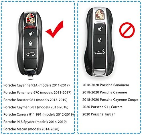 3 יחידות מרחוק מפתח מכסה עבור בוקסטר טורבו קאיין פנמרה מקאן קיימן 911, מבריק שחור מפתח פוב מעטפת כיסוי צבוע ללא מפתח כניסת עור מגיני