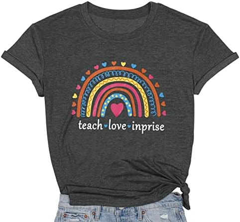 מורה חולצות לנשים חמוד קשת גרפי טיז השראה מורה חיים חולצת טי מזדמן קצר שרוול מתנה חולצות