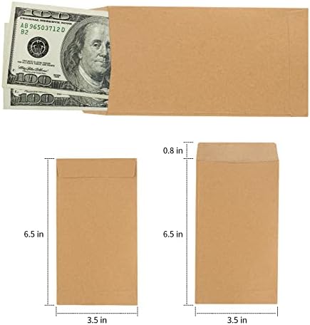 גרנהולם 50 מארז מעטפות מזומנים גדולות בגודל 3.5 על 6.5 אינץ', מעטפות כסף במזומן, מעטפות מזומנים לתכנית חיסכון, מעטפות מזומנים לתקצוב, 100 מעטפות אתגר חיסכון בכסף