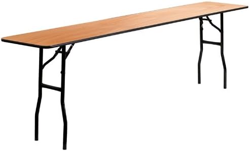 פלאש ריהוט גאל 8-רגל מלבני עץ מתקפל אימון / סמינר שולחן עם חלק ברור מצופה סיים למעלה