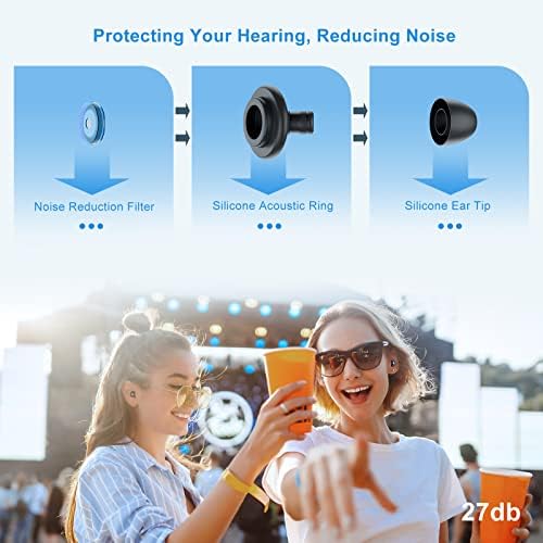תקעי אוזניים לביטול רעשי שינה - סיליקון רך לשימוש חוזר אטמי אוזניים השמיעה הגנה על הפחתת רעש תקעים לאוזן לשינה, נחירות, קונצרטים, לימוד, רגישות לרעש וטיסות - 27dB
