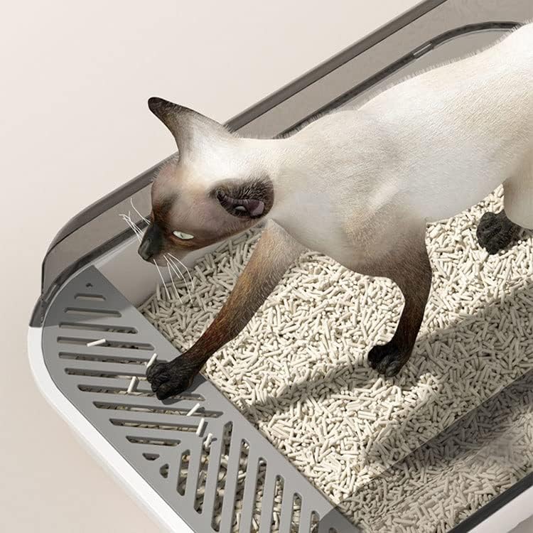 גדול קיבולת חתולים ארגז חול חצי סגור פלסטיק חול תיבת לחתולים לחיות מחמד אסלה אנטי להתיז חתול מגש ניקוי אמבטיה אגן