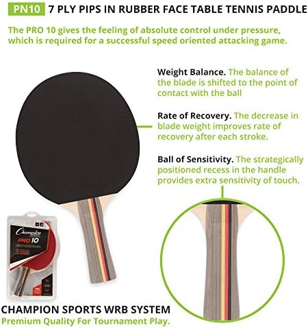 Champion Sports Pro Series גומי שולחן טניס טניס - דירוג מהירות מרובה