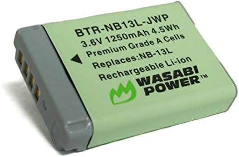 Wasabi Power NB-13L סוללה עבור Canon PowerShot G1 X Mark III, G5 X, G7 X, G7 X Mark II, G9 X, G9 X Mark II, SX620 HS, SX720 HS, SX730 HS, SX740 HS