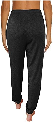 מכנסי קפריס לנשים מכנסיים עם כיסים אימון יוגה מפעיל מכנסי טרנינג קלים מכנסי טרקלין תחתונים