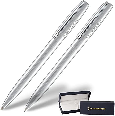 עט כדורי ריצ ' מונד עט עיפרון סט כרום / אישית / חקוק מתנה עט. ייחודי מתנה עם חקוק שם או מתנה הודעה