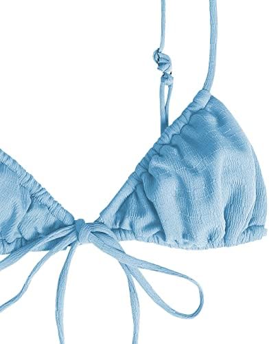 Zauful Womens High Cut Bikini Set בגדי ים קמיות מיתרים בגד ים סקסי