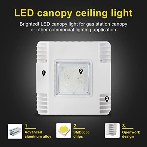 LED Canopy Tear Light 150W, 5700K אור יום 21000LM IP65 אטום מים חיצוניים חיצוניים תאורת תקרה, DLC UL רשומה לתחנת דלק, חניון