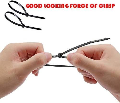 עניבה שחורה של פולרהוק עוטפת כבל כבד כבלים קשרים קשרי חוט פלסטיק נעילה עצמית (100 יחידות