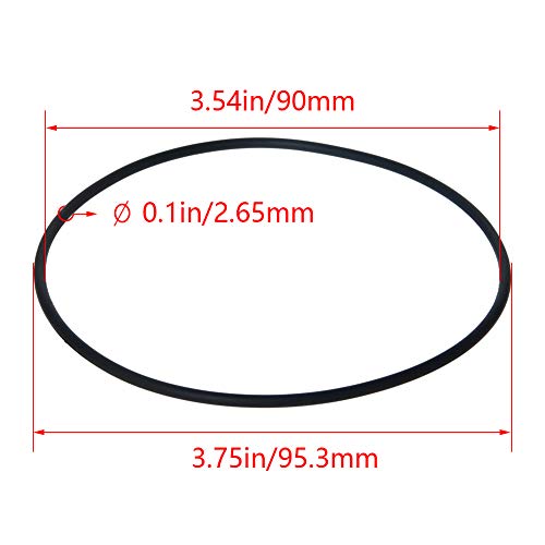 Bettomshin 1 pcs ניטריל גומי O-טבעות, 95.3 ממ OD 90 ממ מזהה 2.65 ממ רוחב, מטרי בונה-ניטריל אטם אטם מכונת כביסה לברז צינור ביתי צינור קלה שסתום הידראולי צינור שחור