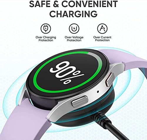 Samsung Galaxy Watch מטען אלחוטי ואבזם רצועת עור מקורית - עבור Galaxy Watch 3,4, Wate 5 Pro, Active1, 2, 41 ממ/20 ממ EP -OR825BB