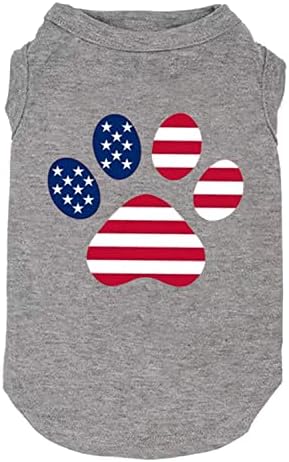 בגדי כלבים דגל אמריקאי מודפס לחולצת כלבים פופ ארטיק 4 ביולי חולצות גרפיקה מצחיקות חולצות קטנות של כלב גדול אפוד אפוד חיות מחמד מתנות
