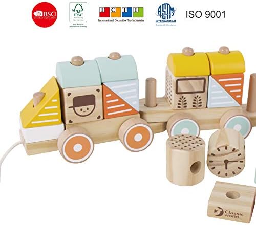 רכבת עץ קלאסית עץ קלאסית -רכבת רכבת פעוטות צעצועים, צורת סדר