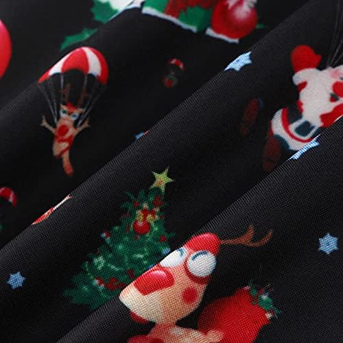 חג המולד של XXBR Santa Claus שרוול ארוך כפתור למטה חולצות מצחיקות חולצת חג המולד חידוש חולצה הוואי מזדמנת למסיבה