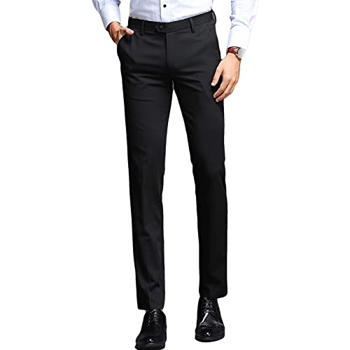 Maiyifu-GJ's Slim Fit Skinny Antry Pant Classic Classic צבע אחיד חליפה מחודדת מכנסיים קלים משקל קל מכנסיים